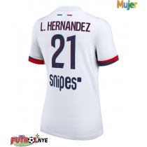 Camiseta Paris Saint-Germain Lucas Hernandez #21 Visitante Equipación para mujer 2025-26 manga corta